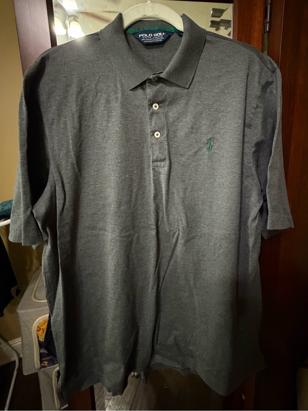Polo Golf Ralph Lauren Men’s Large Charcoal Gray Pima Cotton Polo